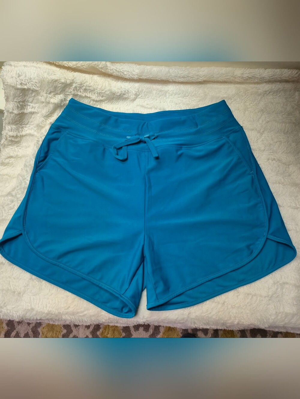 Women's Teal Performance Drawstring Athletic‎ Shorts